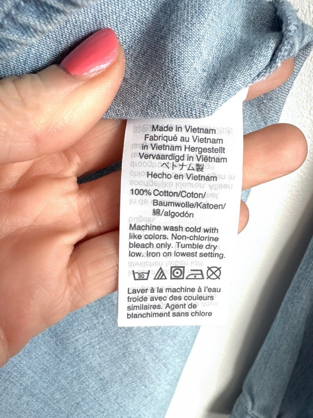 J Crew Blue Chambray Popover Henley Long Sleeve Shirt Size Small Denim Top - Picture 5 of 10